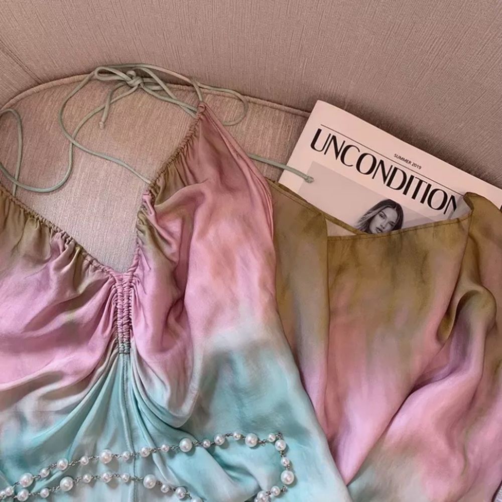 SOLD OUT CLEARANCE Ombré Tie Dye Slit Sexy Maxi Dress - Picture 2 of 4
